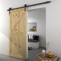 Kit per porta scorrevole, design rustico, acciaio al carbonio, supporta fino a 100 kg per pannello