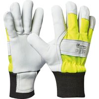 Gebol Worker Pro Thermo Comfort Guanti da lavoro in pelle con fodera isolante dal freddo per l'inverno Guanti protettivi impermeabili Uomo Taglia XXL (Gr 11) Giallo Nero Bianco 1 paio