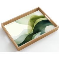 SERVING TRAY Waves - Abstract - Light green - Ornamental 50x35 cm