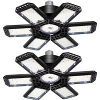LED Garage Light 2 Pack , 45W 4500LM LED Shop Lights, LED Garage Ceiling Lights with 6+1 Adjustable Panels for Basement, Barn, Warehouse, Attic, Garage Lighting Support E26/E27 Socket