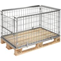 Kongamek Palettencontainer verzinkt 870mm hoch seitlich halbzu öffnen passend zu Europaletten 1200x800mm