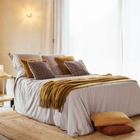 Housse de couette 2 personnes 260 x 240 cm – Percale de coton 78 fils – Sable