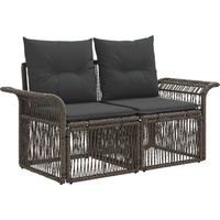vidaXL Garden Sofa Set 6 pcs Grey Poly Rattan