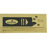 Ensembles de couverts en bois 3-en-1 emballages individuels kraft (lot de 250) - EGREEN