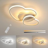 Goeco – Plafonnier LED dimmable 40W avec télécommande – Double anneau acrylique – Design moderne pour salon, chambre, bureau – 3000-6500K