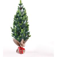 Árbol de Navidad artificial pequeño de 50 cm con piñas y nieve falsa Stoeren