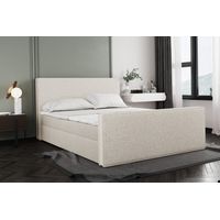 Boxspringbett mit bettkasten und matratze + topper LILA stof Puente Beige 180x200 cm