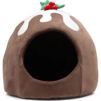 Cuccia per cani e gatti modello Xmas Pudding 38x38x35 cm a forma di dolcetto natalizio