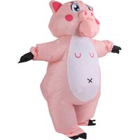 Déguisement gonflable de cochon rose pour Halloween, combinaison-robe gonflable pour adultes
