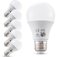 LED Glühbirne E27 5er Set - 9W, 806lm, 2700K warmweiß, weiß