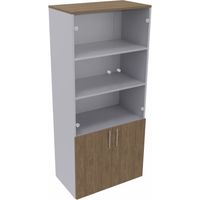 Armoire de bureau combinée portes vitrées H 180 cm Métis