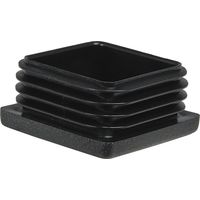Lamellenstopfen 15x15mm für Vierkantrohr - Rohrstopfen rechteckig ideal zur Rohrabdeckung von Metallrohren und Aluprofilen, Wandstärke 0,8-2mm, schwarz