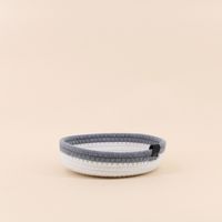 Panier en corde blanc détail gris 20x5cm