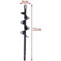 Tarière de jardin, tarière de jardin, tarière en spirale Tarière électrique Tarière électrique, perceuse rotative de jardin, outil de plantation pratique (220×40mm)