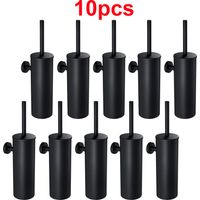 10St Auralum toilettenbürste schwarz WC Bürste mit Halter Toilettenbürste mit Bürstenhalter Schwarze Wandtoilette für Badezimmer aus Edelstahl