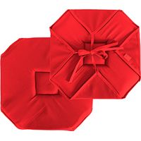 Galette de chaise à rabats et nouettes Rouge 40x40 cm