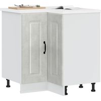 vidaXL Kitchen Corner Base Cabinet "Kalmar" Concrete Grey Engineered Wood