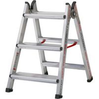 Escabeau marchepied double 2x6 marches 120 mm PROSTEP Haut. d'accès 2,85 M