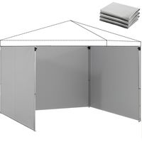 Set de 3 panneaux latéraux à fermeture éclair pour pavillon 3x3m, couleur gris clair