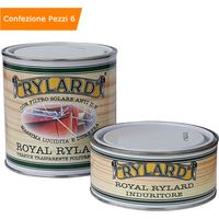 Multipack 6 pezzi royal trasparente lucido vernice poliuretanica bicomponente 750 ml