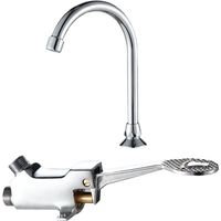 Robinet d'eau chaude et froide à commande au pied, petit corps de vanne plus 2 tuyaux d'arrivée de 0,8 m, adapté aux hôpitaux