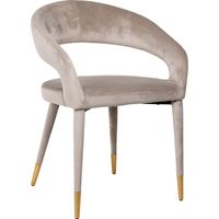 Fauteuil Gia avec accoudoir CHR - Taupe et pieds dorés