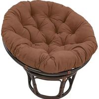 Ronde stoelkussen voor binnenshuis/buiten, vervanging van tuin-swing-kussen, zachte verdikte comfortabele hangende mand Ronde stoelkussen met dassen(Koffie,130x130cm)