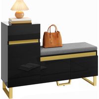 Meuble à chaussures grande capacité avec portes et tiroirs - rangement entrée moderne et minimaliste - 120x35x85cm