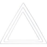 3 triangles en métal blanc 20/ 25/ 30 cm