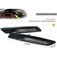 Kit Freccia Laterale a Led Side Marker Dinamica Nero Cromato Lente Trasparente BMW E81 E82 E87 E88 E90 E91 E92 E93 E60 E61 F10