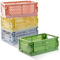 Confezione da 4 piccoli contenitori colorati per camera da letto, ufficio, aula, bagno, scrivania, cassetto, organizer decorativo (9,8 x 6,5 x 3,8 pollici)