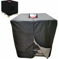 VURAHOME -Bâche Réservoir d'eau 1000 L Couverture Container Citerne Eau Pluie avec Fermeture éclair Coupe-Vent Anti-UV Résistant à la Déchirure