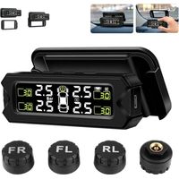【Version Améliorée】 Système de Contrôle de la Pression des pneus 14-87Psi sans Fil Angle Réglable avec 4 Capteurs Charge Solaire/USB,de