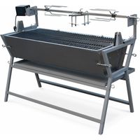 Rôtissoire électrique inclinable - Mathurin Inox - Tournebroche. barbecue au charbon de bois à moteur pour grillades réceptions
