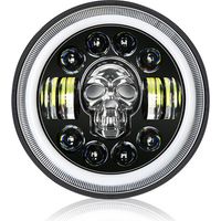 Faro anteriore rotondo RGB da 7 pollici per moto, con grado di protezione IP67, Angel Eye e diverse modalità di illuminazione, per veicoli fuoristrada da 12-80 V.