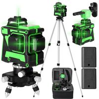 Jeffergarden Multi-function Self-leveling 3D 12-line Laser Level, Vertical Horizontal, with 1.2m3 Height Adjustable Alloy Extension Tripod-DOU
