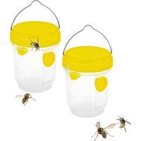 Piege Frelon Asiatique,Piege A Guepes Et Frelons Exterieur À Suspendre,Kit Piege A Frelon pour Bouteille Plastique Interieur, Piege Moustique, Mouche, Moucheron (2PC)