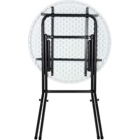 Foldable bar table white 110x75 cm metal frame