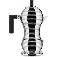 Alessi Pulcina Caffettiera Espresso per Induzione MDL02/6BFM, 6 Tazze, Alluminio, Nero