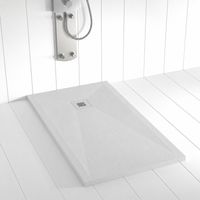Receveur de douche Resine PLES Gris (grille coloure)- 100x100cm - Grille + Valve OFFERTE