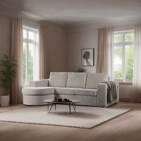 3-Sitzer-Ecksofa Chaiselongue Jean Stoff beige links/rechts