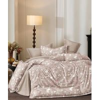 Parure de couette "Imprimé double face" percale de coton peigné 80 fils/cm² pour lit 140 à 160