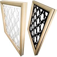 ALADIN - Moduli Decorativi in Legno e PVC - Misura: 98x98 cm - Colore: bianco