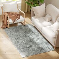 Alfombra Salón 170x120 cm Lavable en Lavadora Pelo Corto Estilo Moderno Tapete para Sala de Estar Dormitorio Gris Oscuro