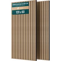 Vounot – Lot de 2 panneaux acoustiques muraux 120x60x2.1cm en MDF et feutre polyester ignifuge – Chêne clair – Absorption sonore efficace
