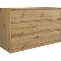IRIS 120 Modern Drawer Dresser living room bedroom office 120x75x40 cm 6 drawers Storage furniture Wooden look
