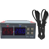Contrôleur de température à affichage numérique, micro-ordinateur, double commande intelligente, interrupteur électronique réglable 110-220 V