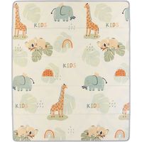 Maxi tappeto da gioco - TINEO - Reversibile - 150 x 180 cm - Lato animali / Lato circuito di auto