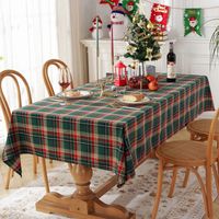 Christmas Tablecloth with Red and Green Plaid - Holiday Xmas Table Cloths Rectangle