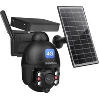 Camera Exterieure 4G Solaire Caméra PTZ Camera Surveillance Exterieure sans Fil avec Détection de Mouvement PIR Vision Nocturne Audio bidirectionnel Cloud/Stockage de Carte SD IP66 étanche